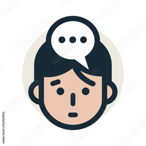 A minimalist flat vector illustration of a teenager looking at their phone with sad eyes, representing online harassment and cyberbullying. The simple design emphasizes emotional distress and the nega