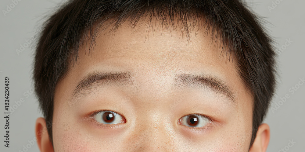 Close-up of Boy's Face, Eyes, and Forehead Close-up of Boy's Face, Eyes, and Forehead