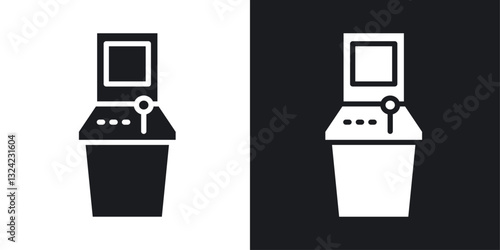 Arcade game machine Icons vectors set for web designs in black colors