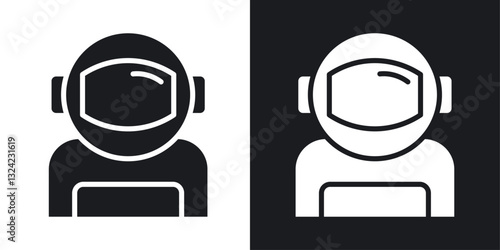 Astronaut Icons vectors set for web designs in black colors