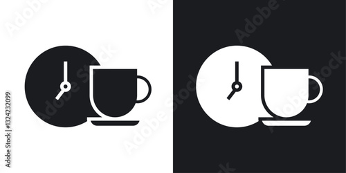 Breaktime Icons vectors set for web designs in black colors