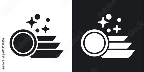 Clean dishes Icons vectors set for web designs in black colors