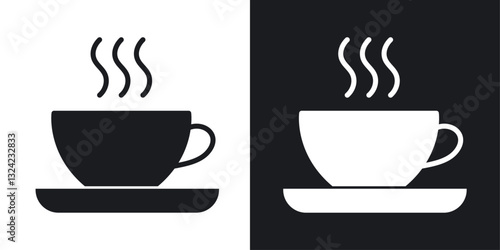 Coffee cup Icons vectors set for web designs in black colors