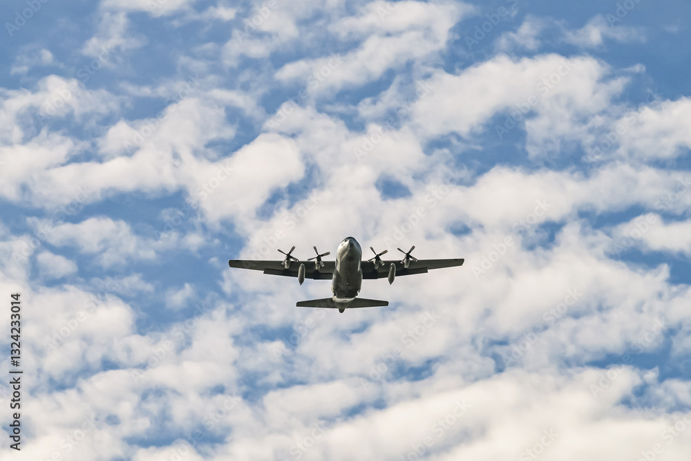 Obraz premium France Airplane transport Airbus A400M Atlas, military transport aircraft Europe NATO