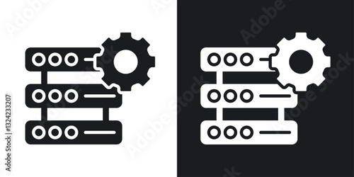 Dedicated server Icons vectors set for web designs in black colors