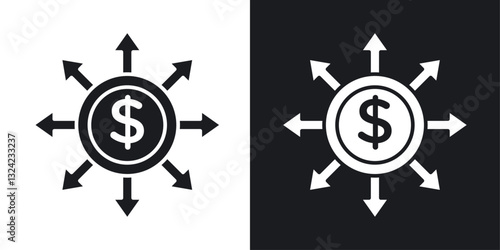 Diversify Icons vectors set for web designs in black colors
