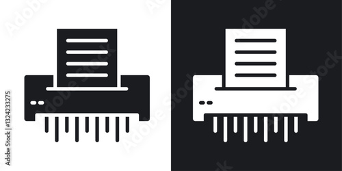 Document shredder Icons vectors set for web designs in black colors