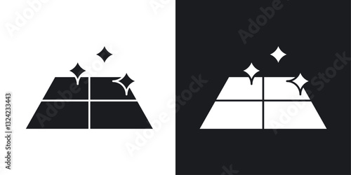 Easy clean floor surface Icons vectors set for web designs in black colors