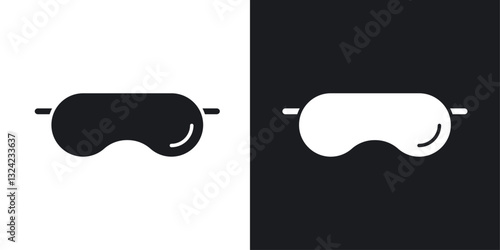 Eye mask Icons vectors set for web designs in black colors