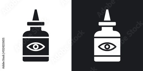 Eye drop Icons vectors set for web designs in black colors