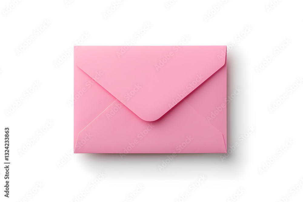 Pink kraft paper envelope for mailing mock up isolated on white backdrop Pink kraft paper envelope for mailing mock up isolated on white backdrop