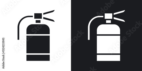 Fire extinguisher Icons vectors set for web designs in black colors