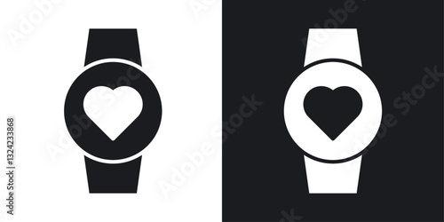 Fitness smart watch Icons vectors set for web designs in black colors