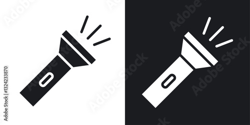 Flashlight Icons vectors set for web designs in black colors
