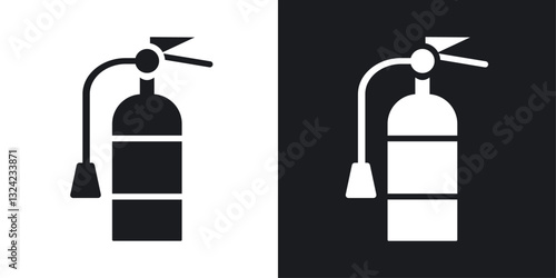 Fire extinguisher Icons vectors set for web designs in black colors