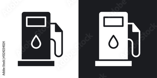 Gas pump Icons vectors set for web designs in black colors