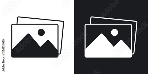 Gallery Icons vectors set for web designs in black colors