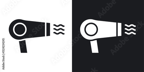 Hair Dryer Icons vectors set for web designs in black colors