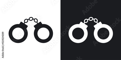 Handcuffs Icons vectors set for web designs in black colors