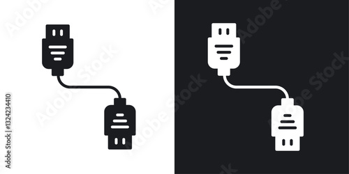 HDMI cable Icons vectors set for web designs in black colors