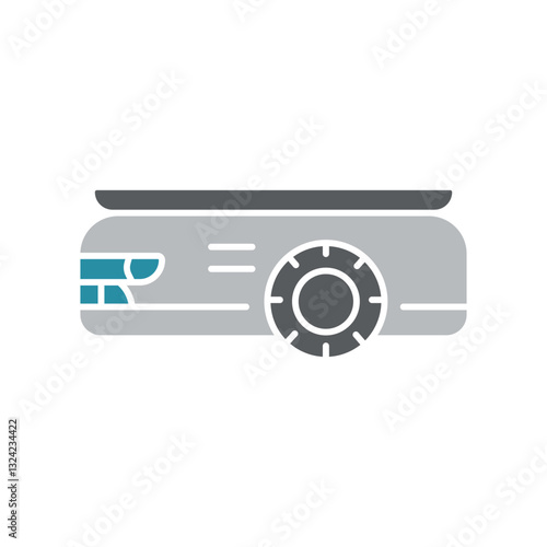 Mobile industrial Robot flat icon.