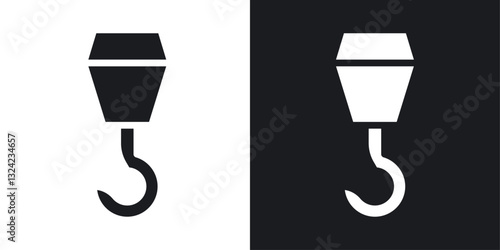 Industrial Crane hook Icons vectors set for web designs in black colors