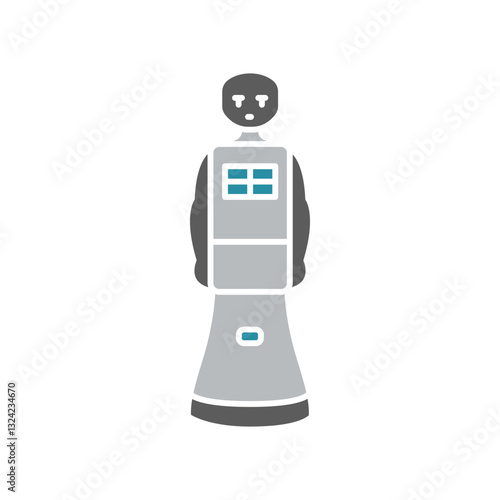 service robot flat icon.