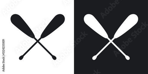 Kayak paddle Icons vectors set for web designs in black colors