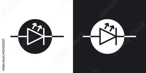 Light emitting diode Icons vectors set for web designs in black colors