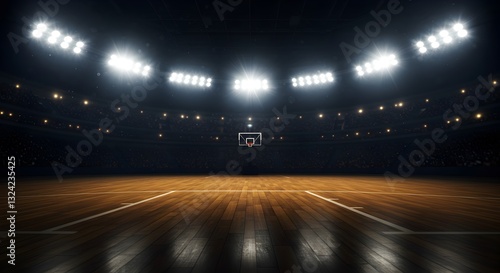 Excitement and anticipation fill the air in a packed basketball arena