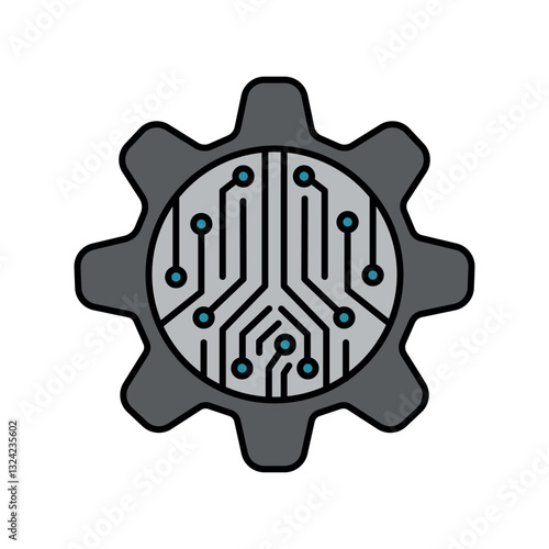 Mechatronics  color line icon for digital and print projects.