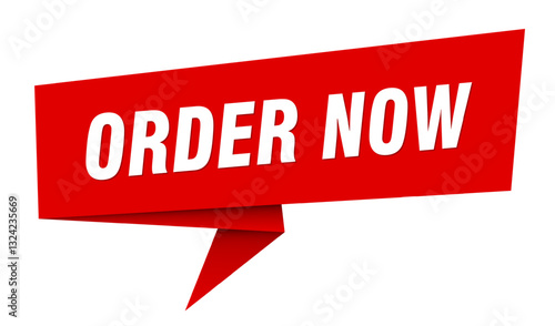 order now banner. order now speech bubble, label, sticker, sign template