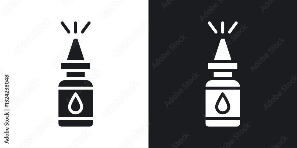 Nasal spray Icons vectors set for web designs in black colors Nasal spray Icons vectors set for web designs in black colors