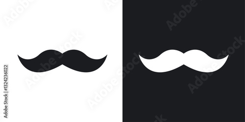 Mustache Icons vectors set for web designs in black colors