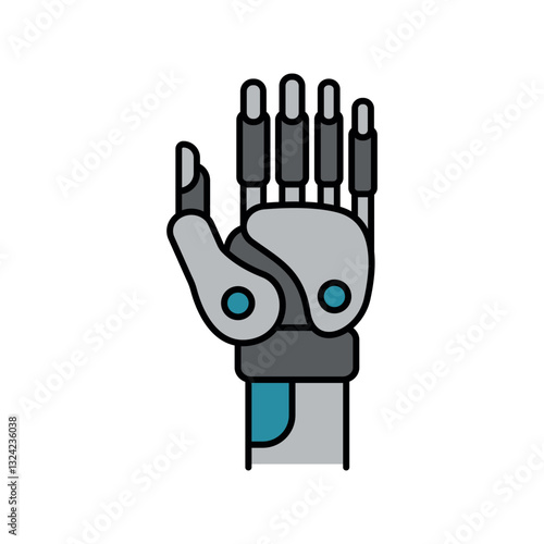 Robotic Arm black line icon for digital and print projects.