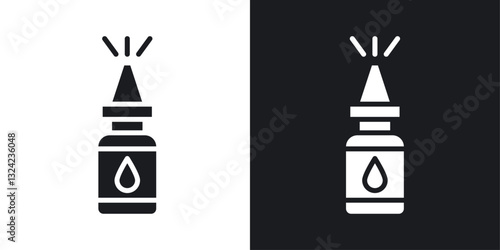 Nasal spray Icons vectors set for web designs in black colors