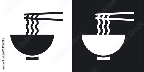 Noodles Icons vectors set for web designs in black colors