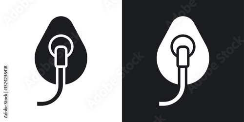 Oxygen mask Icons vectors set for web designs in black colors