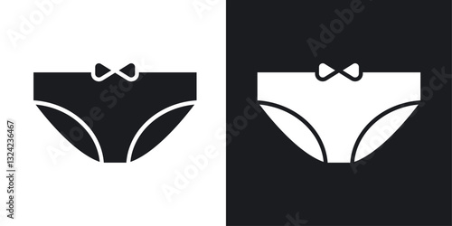 Panties Icons vectors set for web designs in black colors