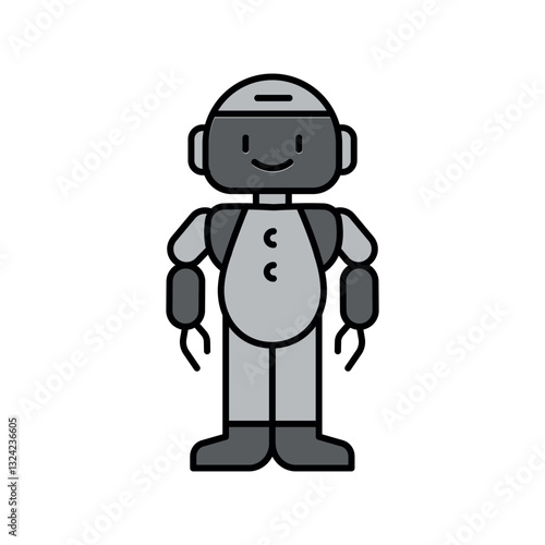 Interactive Robots color line icon for digital and print projects.