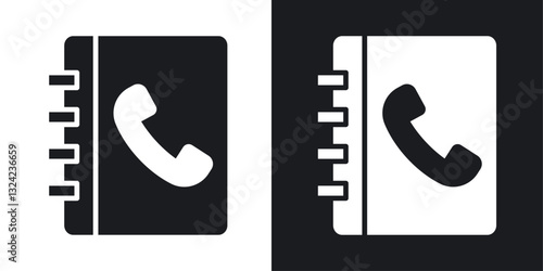 Phone book Icons vectors set for web designs in black colors