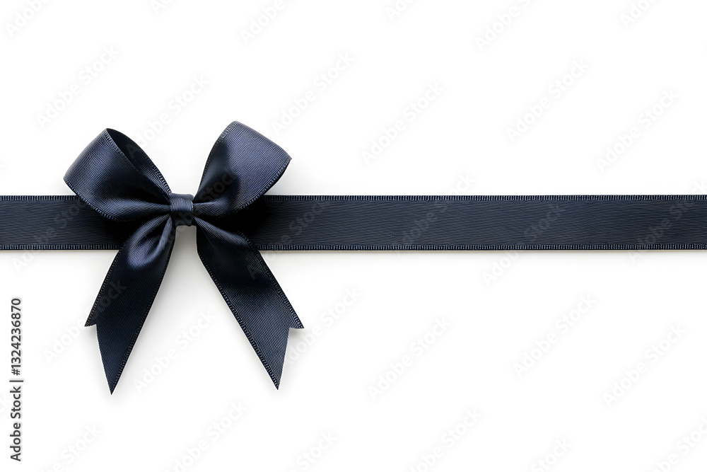 Black Gift Ribbon with Bow isolated isolated on white background Black Gift Ribbon with Bow isolated isolated on white background