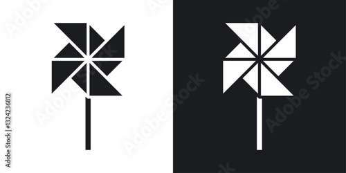 Pinwheel Icons vectors set for web designs in black colors
