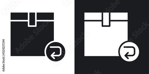 Return purchase Icons vectors set for web designs in black colors