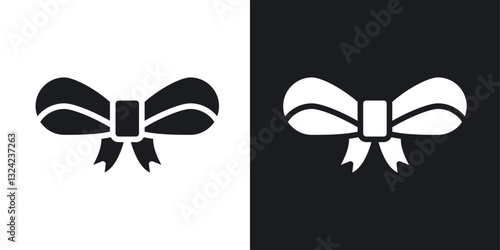 Ribbon bow Icons vectors set for web designs in black colors