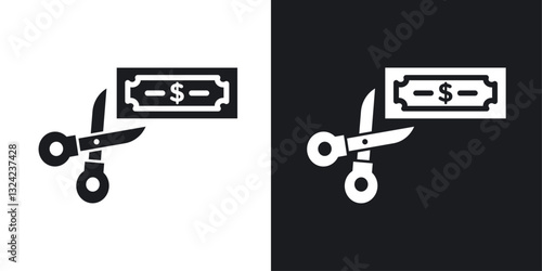 Salary deduction Icons vectors set for web designs in black colors