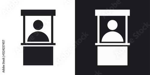 Sales booth Icons vectors set for web designs in black colors