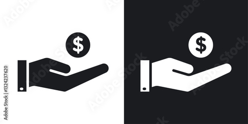 Save money Icons vectors set for web designs in black colors