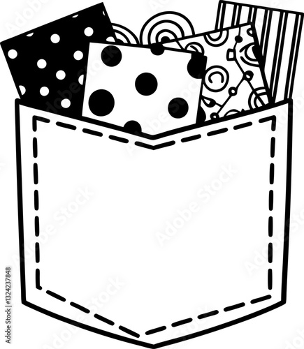 Patterned handkerchiefs in pocket polka dots, stripes, and circles design