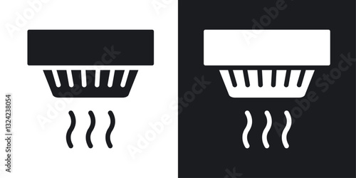 Smoke alarm Icons vectors set for web designs in black colors
